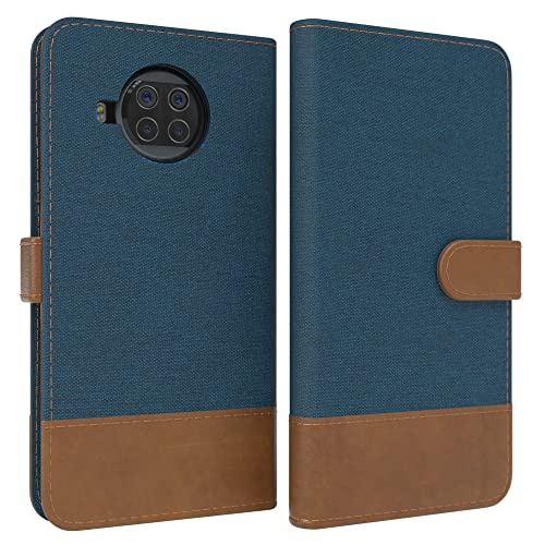 EAZY CASE Tasche kompatibel mit Xiaomi Mi 10T Lite 5G Stoff Schutzhülle mit Standfunktion Klapphülle im Bookstyle, Tasche Handyhülle Cover mit Magnetverschluss und Kartenfach, Kunstleder, Dunkelblau von EAZY CASE