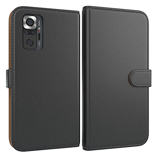 EAZY CASE Tasche kompatibel mit Xiaomi Redmi Note 10 Pro Schutzhülle mit Standfunktion Klapphülle im Bookstyle, Handytasche Handyhülle Cover mit Magnetverschluss und Kartenfach, Kunstleder, Schwarz von EAZY CASE