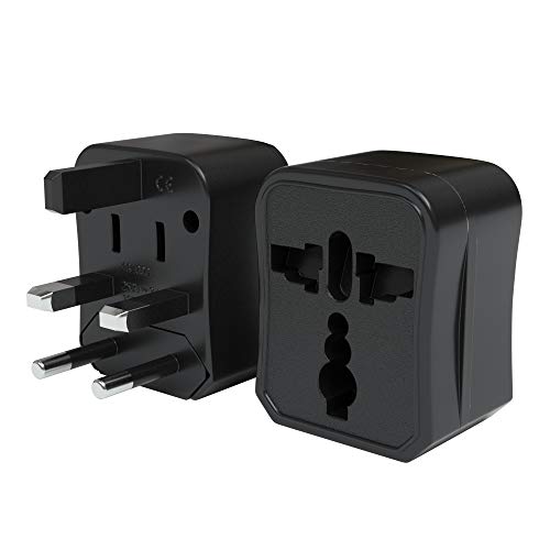 EAZY CASE Universal Reiseadapter 150 Länder weltweit - Stromadapter, Reisestecker für Weltreisen, u.A. für USA, Australien, Asien, Kanada, UK, Afrika, Thailand, Neuseeland, China, Südamerika, Schwarz von EAZY CASE