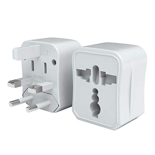 EAZY CASE Universal Reiseadapter 150 Länder weltweit - Stromadapter, Reisestecker für Weltreisen, u.A. für USA, Australien, Asien, Kanada, UK, Afrika, Thailand, Neuseeland, China, Südamerika, Weiß von EAZY CASE