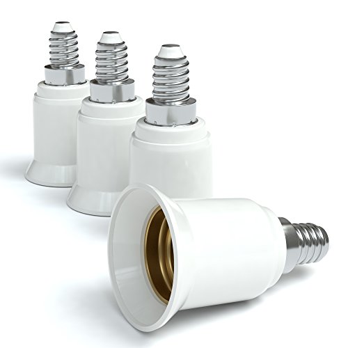 Eazy CASE 12x Lampensockel Adapter - Konverter für E14 Fassung auf E27 Lampenadapter für LED-/Halogen- und Energiesparlampen Sockeladapter, weiß von EAZY CASE