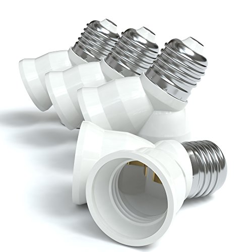 Eazy CASE 20x Lampensockel Adapter - Konverter Y-Form für E27 Fassung auf 2X E27 Lampenadapter für LED-/Halogen- und Energiesparlampen Sockeladapter, weiß Eazy CASE 20x Lampensockel Adapter - Konverter Y-Form für E27 Fassung auf 2X E27 Lampenadapter für LED-/Halogen- und Energiesparlampen Sockeladapter, weiß von EAZY CASE