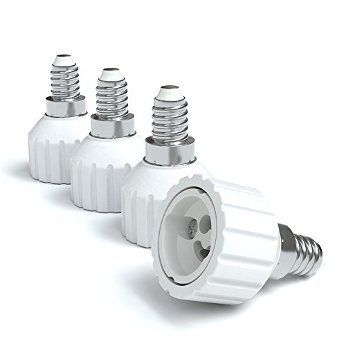 Eazy CASE 8X Lampensockel Adapter - Konverter für E14 Fassung auf GU10 Lampenadapter für LED-/Halogen- und Energiesparlampen Sockeladapter, weiß von EAZY CASE
