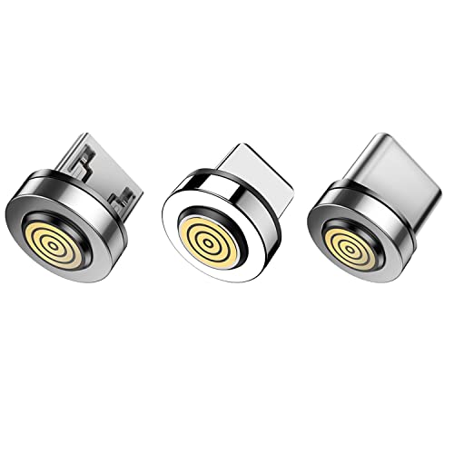 EBA Datenstecker für magnetisches Datenkabel kompatibel mit 1x Mikro-USB,1x Typ-C, 1x i-Produkt, Magnetik Daten Adapter(Ohne Kabel-Nur funktioniert mit 3 und 5 Pins, zusätzliche Adapter) von EBA