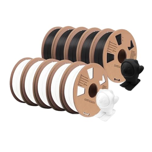 3D-Druckerzubehör 3D PLA+ Filament 1,75 mm 10 kg, als 3D-Druckmaterialien, gute Zähigkeit, verstopfungsfrei, for 3D-Stifte und Drucker(PLA Plus 5bk5wt) von EBAYTV