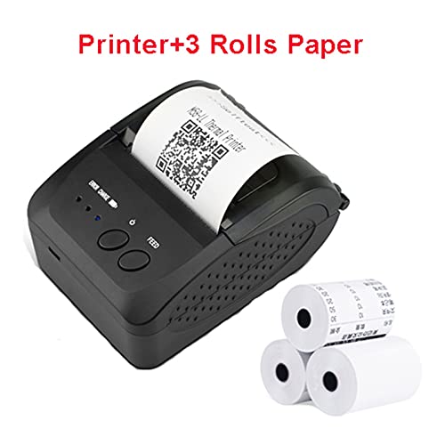 EBAYTV Etikettendrucker, Mini 58mm Bluetooth Wireless Thermischer Empfang Ticketdrucker for Mobiltelefon Bill Maschine(5809DD 3 Pcs Papers) von EBAYTV