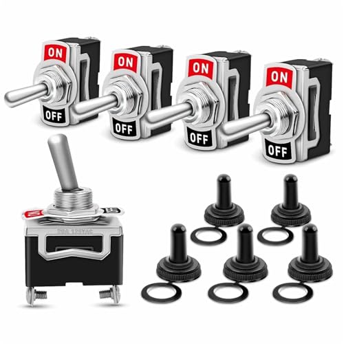 EBAYTV Marineschalter, 5 Stücke Heavy Duty Auto Boot Wippschalter 250V 2Pin SPST ON/Off Wippschalter Mit Wasserdicht Boot SPST Wippschalter EBAYTV Marineschalter, 5 Stücke Heavy Duty Auto Boot Wippschalter 250V 2Pin SPST ON/Off Wippschalter Mit Wasserdicht Boot SPST Wippschalter von EBAYTV
