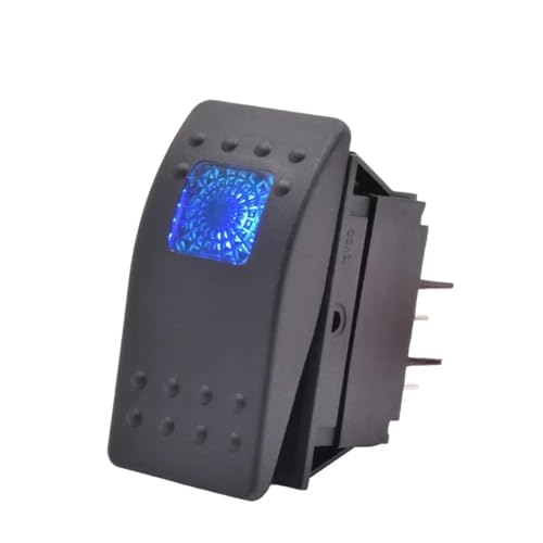EBAYTV Marineschalter, 5 stücke wasserdichte Auto Boot Marine Kippschalter Wippschalter DPST 4pin On Off Beleuchtet LED Licht Lampe Bar Taste Schalter(Blue Light) von EBAYTV