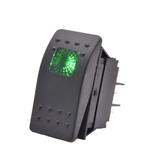 EBAYTV Marineschalter, 5 stücke wasserdichte Auto Boot Marine Kippschalter Wippschalter DPST 4pin On Off Beleuchtet LED Licht Lampe Bar Taste Schalter(Green Light) von EBAYTV