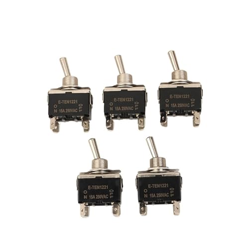 EBAYTV Marineschalter, 5-teilige Wippschalter mit wasserdichtem, 15 A 250 V 2-poliger SPST-EIN-/Aus-Spst-Wippschalter for Hochleistungsautoboote(A3) von EBAYTV