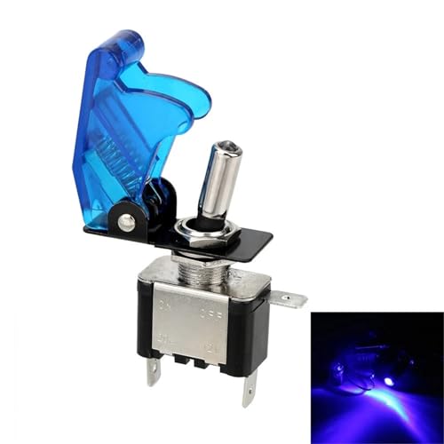 Marineschalter, 1/3/6 Gang Wippschalter Panel Rennwagen Start Stop Control Licht Toggle RV Marine for Boot Zubehör Mit 10A Sicherung 12V 24V(Single Rocker) von EBAYTV