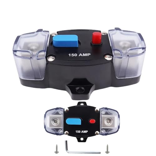 Marineschalter, 12-48V DC Stromkreis Sicherungsschalter Sicherungshalter Überlastschutz Stereo 30A-300A Terminal Circuit Breaker for Marine Boot RV(100A) von EBAYTV