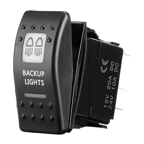 Marineschalter, 12V 24V Wippschalter Marineschalter Auto Boot Wasserdicht 5 PIN EIN-AUS-Schalter LKW LED-Lampentasten for ATV UTV Auto LKW RV(LED Backlight) von EBAYTV