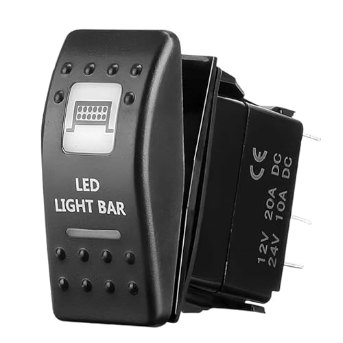 Marineschalter, 12V 24V Wippschalter Marineschalter Auto Boot Wasserdicht 5 PIN EIN-AUS-Schalter LKW LED-Lampentasten for ATV UTV Auto LKW RV(LED Light Bar) von EBAYTV
