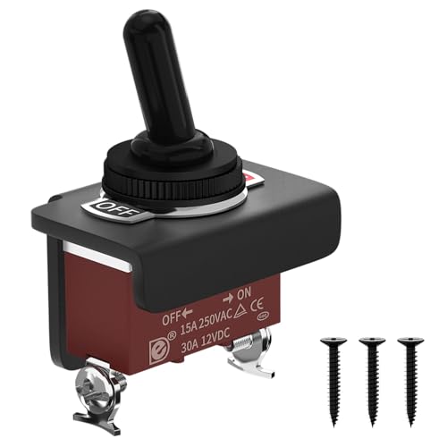Marineschalter, 30A Wasserdichter Kippschalter 12V Mit Montagehalterung SPST EIN/Aus Abgedeckter Kippschalter Panelmontage for Marineboot Marineschalter, 30A Wasserdichter Kippschalter 12V Mit Montagehalterung SPST EIN/Aus Abgedeckter Kippschalter Panelmontage for Marineboot von EBAYTV