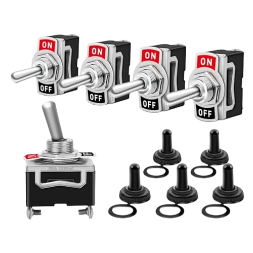 Marineschalter, 5 stücke 12V Auto Kippschalter Boot Marine Heavy Duty Kippschalter Mit Wasserdichte Abdeckung EIN/AUS Auto metall SPST Terminal Marineschalter, 5 stücke 12V Auto Kippschalter Boot Marine Heavy Duty Kippschalter Mit Wasserdichte Abdeckung EIN/AUS Auto metall SPST Terminal von EBAYTV
