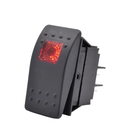 Marineschalter, 5 stücke Wasserdichte Auto Boot Marine Kippschalter Wippschalter DPST 4pin On Off Beleuchtet LED Licht Lampe Bar Taste Schalter(Red Light) von EBAYTV