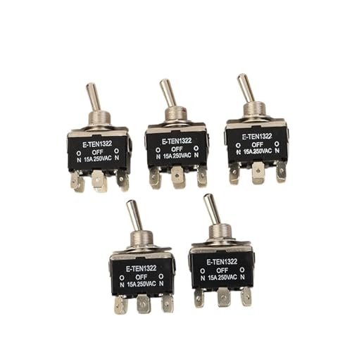Marineschalter, 5-teilige Wippschalter mit wasserdichtem, 15 A 250 V 2-poliger SPST-Ein-/Aus-Spst-Wippschalter for Hochleistungsautoboote(A4) von EBAYTV