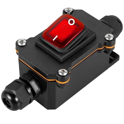 Marineschalter, Inline-Netzkabel-Schalterbox 16A-20A Marine-Wippschalter EIN Aus IP67 Umrüstung Anschlussdose Hochstromanschluss Außen Marineschalter, Inline-Netzkabel-Schalterbox 16A-20A Marine-Wippschalter EIN Aus IP67 Umrüstung Anschlussdose Hochstromanschluss Außen von EBAYTV