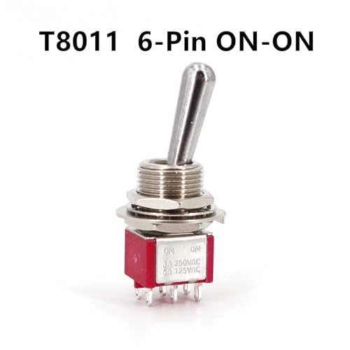 Marineschalter, Salecom SH T80-T Z1 Großer Mini-Kippschalter mit langem Griff, 12 mm, Plattenmontage, 5 A/125 VAC(T8011 ON-ON) von EBAYTV