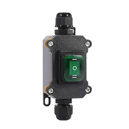 Marineschalter, Wasserdichter Schalter IP65 Regenfester und wasserdichter Schalter vom Schiffstyp for den Außenbereich, 12–24V Regenfester Anschlusskasten for den Außenbereich, Netzschalter(Green) von EBAYTV