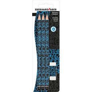 EBERHARD FABER Bleistift-Set HB schwarz/neon blau, 1 Set von EBERHARD FABER