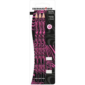 EBERHARD FABER Bleistift-Set HB schwarz/neon pink, 1 Set von EBERHARD FABER