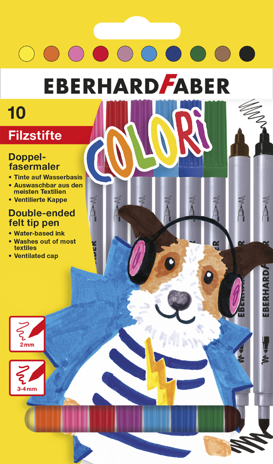 EBERHARD FABER Doppelfasermaler COLORI, 10er Kartonetui von EBERHARD FABER