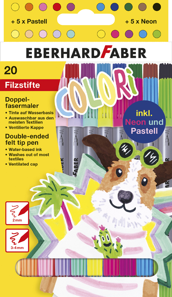 EBERHARD FABER Doppelfasermaler COLORI, 20er Kartonetui von EBERHARD FABER