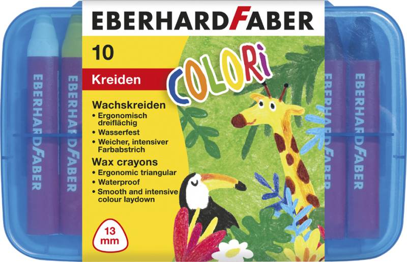 EBERHARD FABER Dreikant-Wachsmalkreide COLORI, 10er Etui von EBERHARD FABER