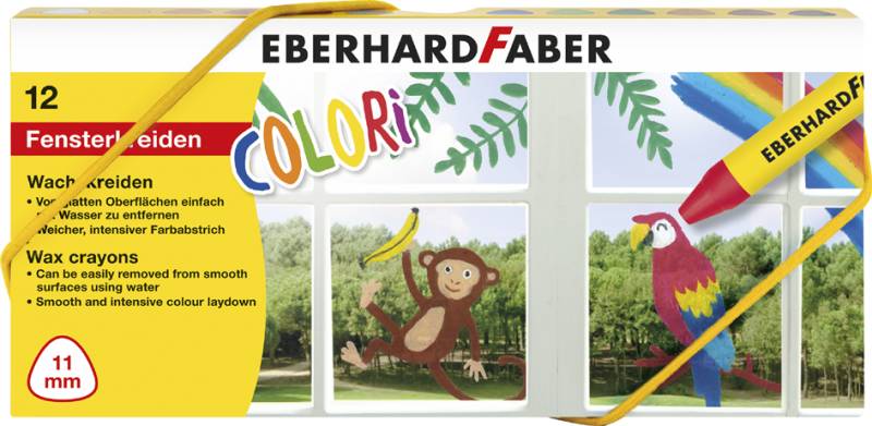 EBERHARD FABER Fenster-Wachsmalkreide, 12er Kartonbox von EBERHARD FABER