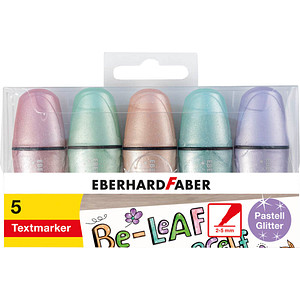 EBERHARD FABER Glitzer pastell Mini Textmarker farbsortiert, 5 St. von EBERHARD FABER