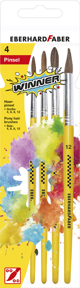 EBERHARD FABER Haarpinsel-Set WINNER, 4-teilig von EBERHARD FABER