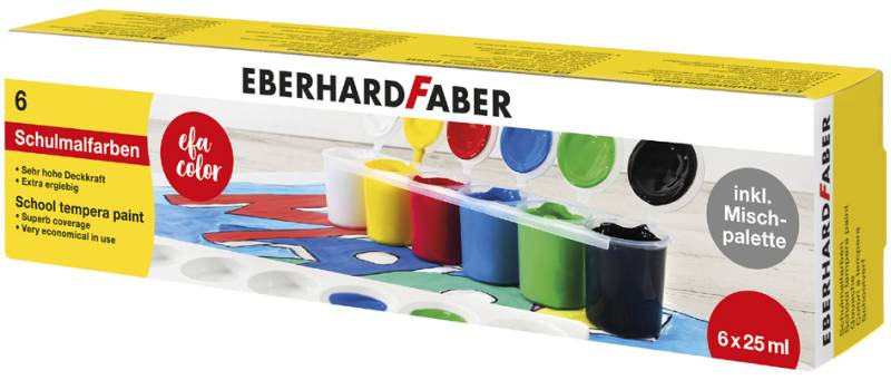EBERHARD FABER Schulmalfarbe EFA Color, 6er Etui, 6 x 25 ml von EBERHARD FABER