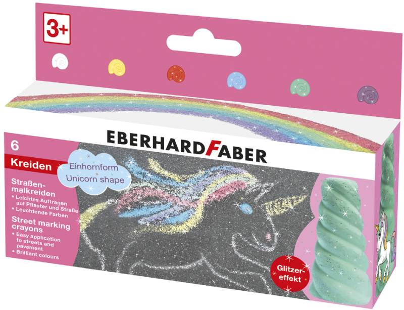 EBERHARD FABER Straßenmalkreide in Einhornform, 6er von EBERHARD FABER