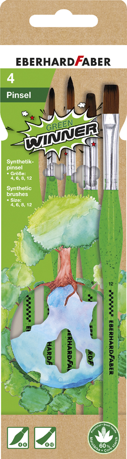 EBERHARD FABER Synthetikhaarpinsel-Set GREEN WINTER von EBERHARD FABER