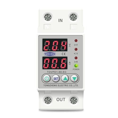 230 V einstellbare Über-/Unterspannungsschutzeinrichtung Schutzrelais Monitor Strombegrenzung 40 A 60 A 80 A 100 A(L N 230V 100A) von EBGAZSPD