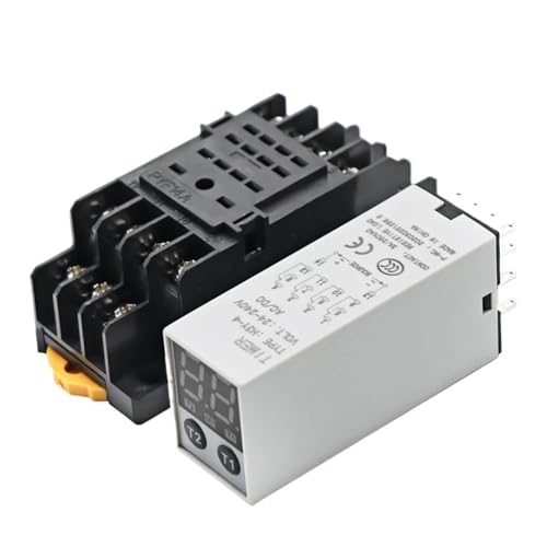 Digitales Zeitrelais 0,1 S-990 H Einschaltverzögerung Ausschaltzyklusverzögerung Multimodus DC 12 V 24 V AC 220 V Mit Sockel 4NO4NC Zyklische Verzögerung(MG2T-4E2) von EBGAZSPD