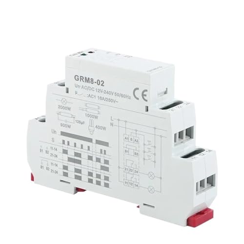 Elektronisches Stromstoßrelais Speicherrelais 16A Schrittrelais AC230V ODER AC/DC12-240V Impulsrelais GRM8(2SPDT ACDC12V-240V) von EBGAZSPD