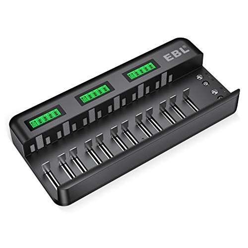 EBL 12+2 Bay Akku Ladegerät-Schnell Batterie ladegerät-für AA/AAA/C/D NI-MH/NI-CD Akku & 9V NiMH/NI-CD/Li-ion Akku automatische Erkennung & Abschaltung, LCD Anzeige 9036 Batterienladegerät EBL 12+2 Bay Akku Ladegerät-Schnell Batterie ladegerät-für AA/AAA/C/D NI-MH/NI-CD Akku & 9V NiMH/NI-CD/Li-ion Akku automatische Erkennung & Abschaltung, LCD Anzeige 9036 Batterienladegerät von EBL