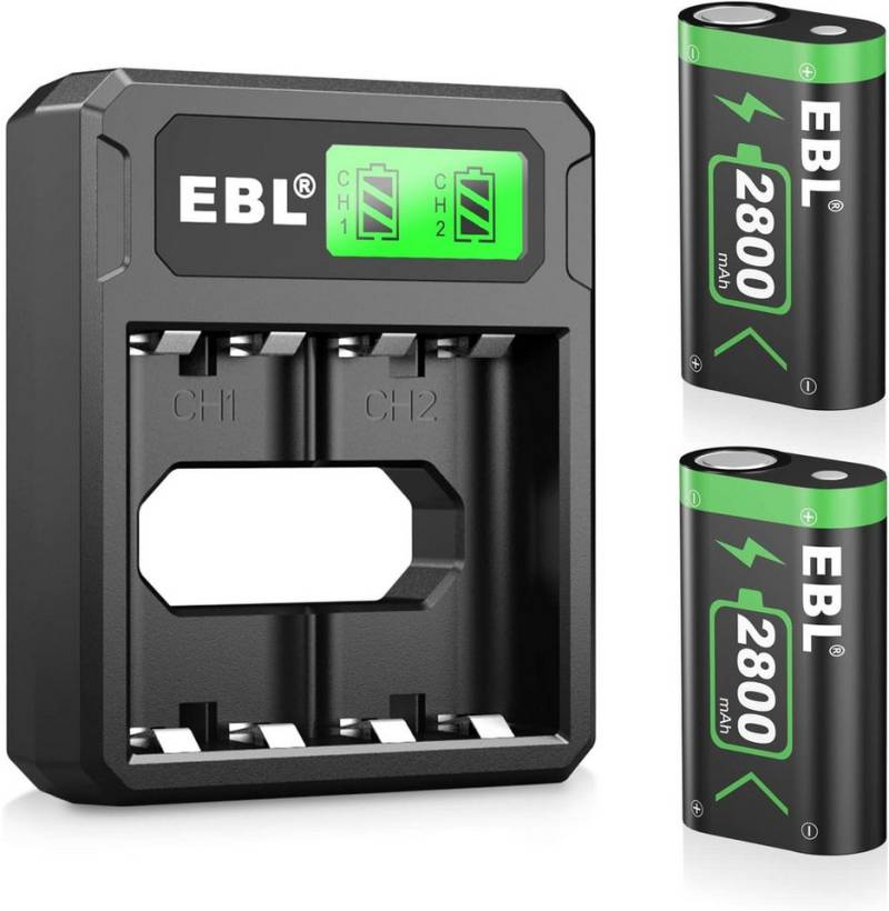 EBL 2 Stück Akku für Xbox/Series X/Xbox One Controller mit Controller-Ladestation von EBL