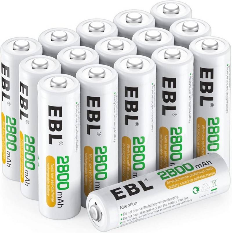 EBL AA Wiederaufladbar Batterien, AA Akku 2800mAh mit hoher Kapazität Akku (1,2 V), 1.2V Micro AA von EBL