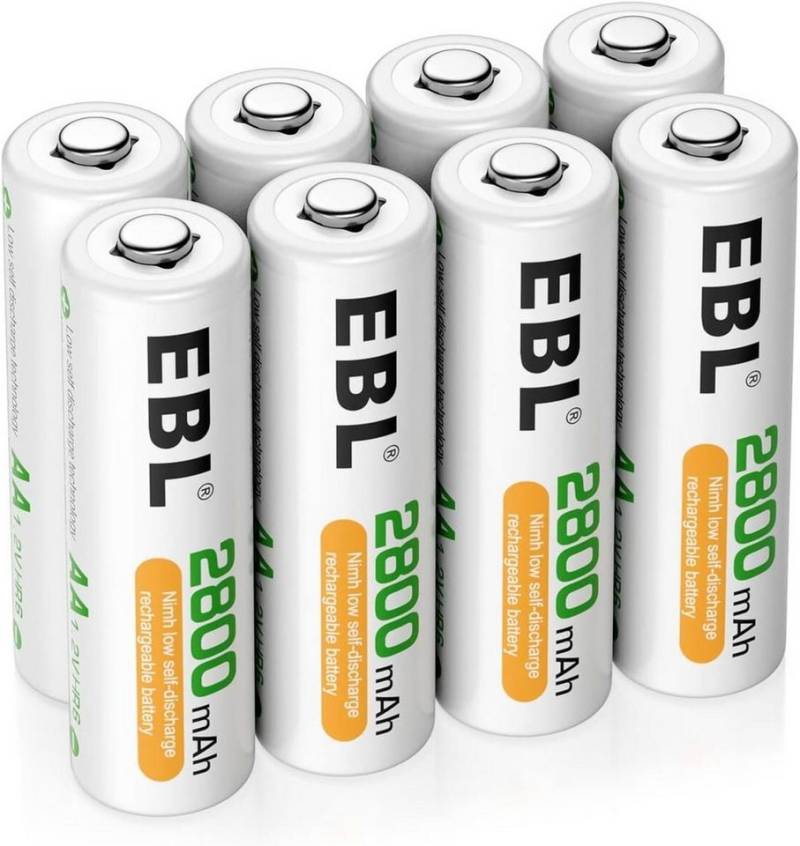 EBL AAA/AA/Baby C NiMH 1,2V Akku - 9 Volt Block Wiederaufladbare Batterien Akku (1,2 V) von EBL