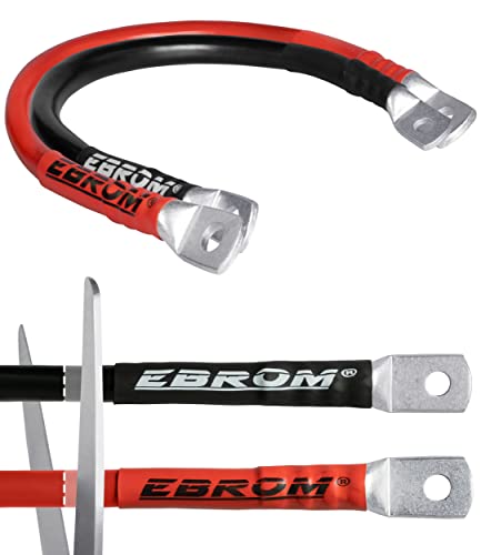 EBROM Batteriekabel rot + schwarz 12V / 24V, 30cm bis 5m, Querschnitt: 10 mm² Stromstärken bis 61A mit 2xM8 Kabelschuh/Ringösen für Versorgungsbatterien und Traktionsbatterien - 10mm2, Länge: 400 cm EBROM Batteriekabel rot + schwarz 12V / 24V, 30cm bis 5m, Querschnitt: 10 mm² Stromstärken bis 61A mit 2xM8 Kabelschuh/Ringösen für Versorgungsbatterien und Traktionsbatterien - 10mm2, Länge: 400 cm von EBROM