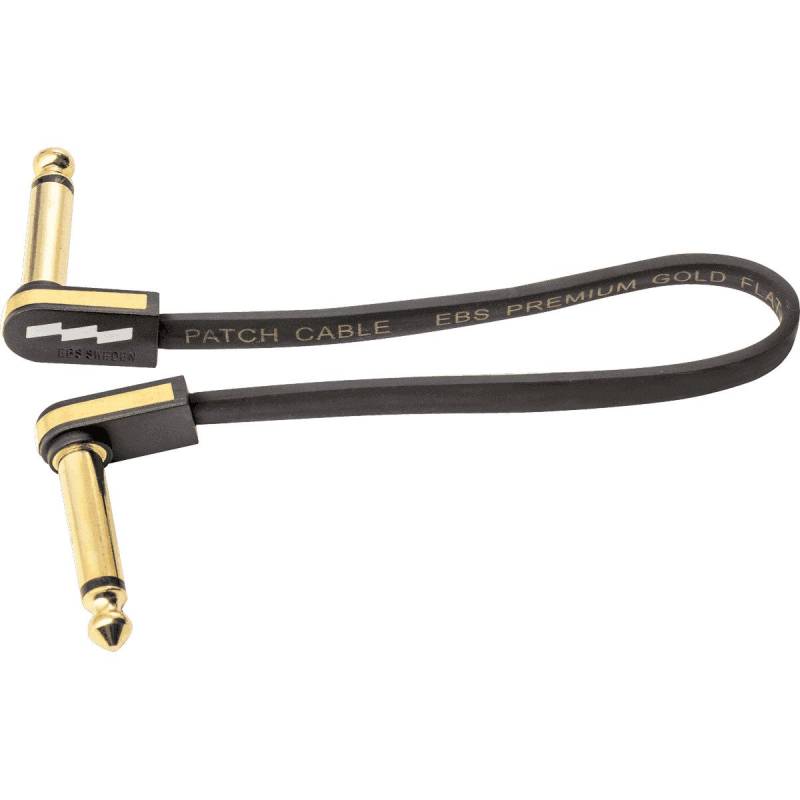 EBS PCF-PG18 Premium Gold Flat Mono Right-Angled Patch Cable, 18cm von EBS