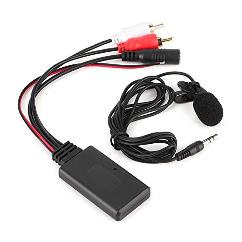 EBTOOLS Bluetooth-Adapter für Auto Bluetooth Adapter Auto Audio und Musik Modul AUX Bluetooth Kabel Adapter 2 RCA mit Mikrofon Freisprecheinrichtung Adapter AUX Bluet Modul von EBTOOLS