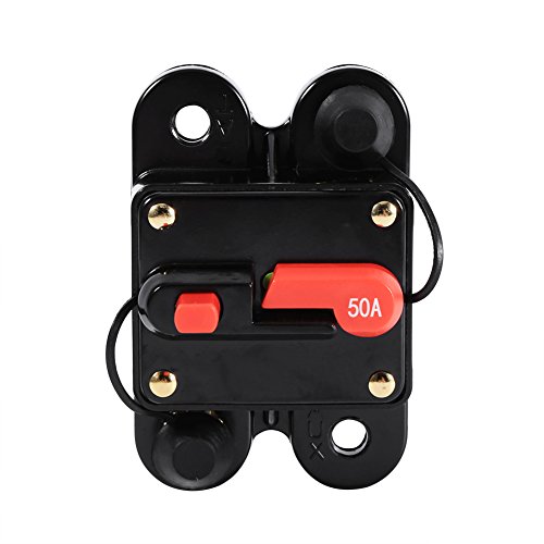 Für 50A Sicherung 12V - 1 Stück 12-24 V 50Amp-100Amp Leistungsschalter Reset Sicherungshalter Legierung Und Kunststoff Auto Boot Sicherungshalter Wasserdicht(50A) von EBTOOLS
