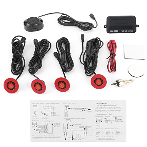 Parksensoren Rot-Car Reverse Backup-Parksensor-Radarsystem, 16,5 Mm Auto-Eingebauter Backup-Radarsensor-Umkehrhilfe Mit Audio-Summer-Zusatzsatz(Rot) von EBTOOLS