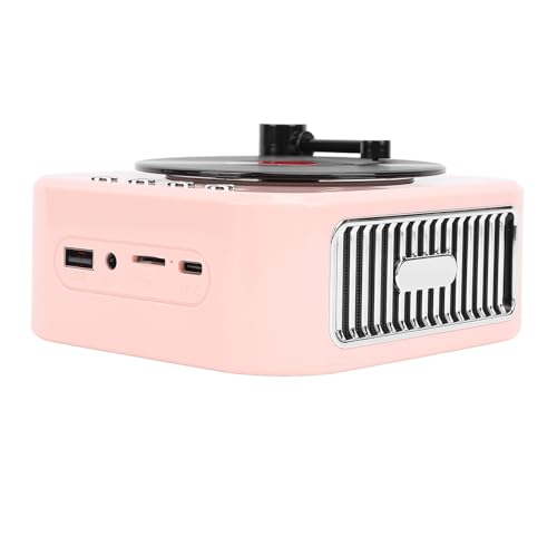 Plattenspieler -Lautsprecher - Vintage Look, Immersive Sound & Lasting Tery Musikliebhaber (PINK) von EBTOOLS