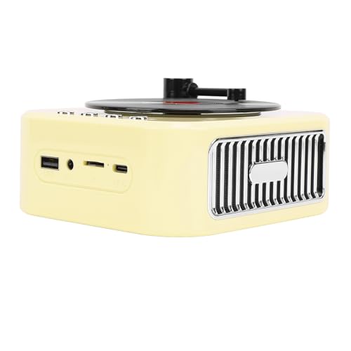 Plattenspieler -Lautsprecher - Vintage Look, Immersive Sound & Lasting Tery Musikliebhaber (Yellow) von EBTOOLS